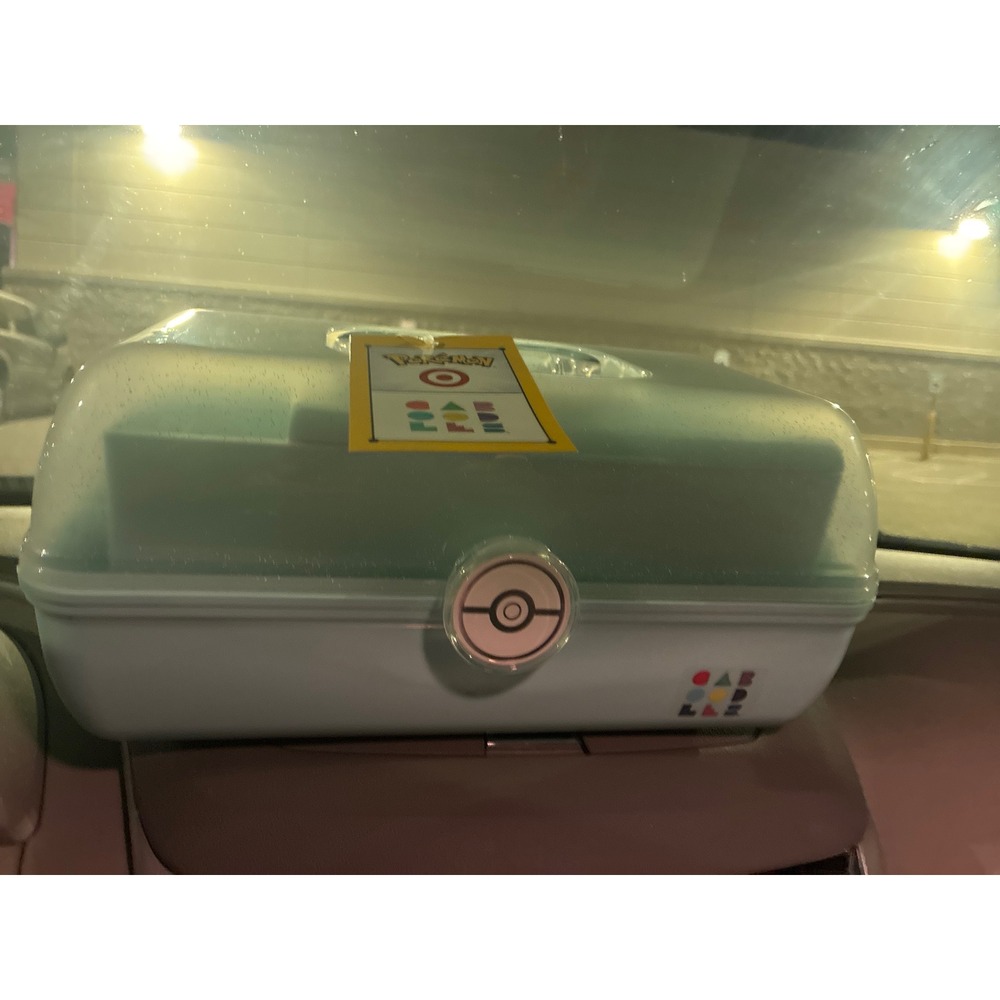 *NEW* Caboodles x Pokemon Girl Makeup Case Light Blue Poke Ball Latch New - Picture 3 of 3